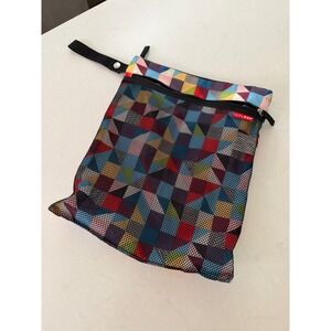 Skip Hop Grab Go Wet Dry Diaper Bag Waterproof Mesh Pockets Geometric Triangle